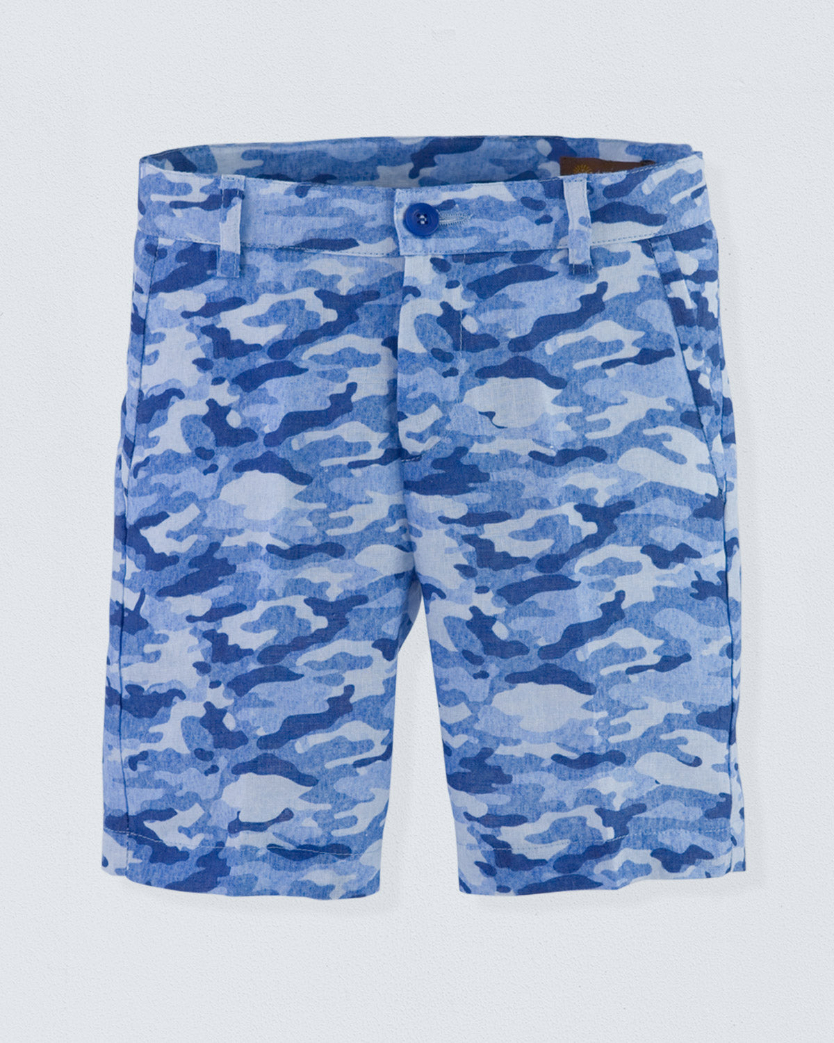 Blade Camouflage Blue Linen Shorts